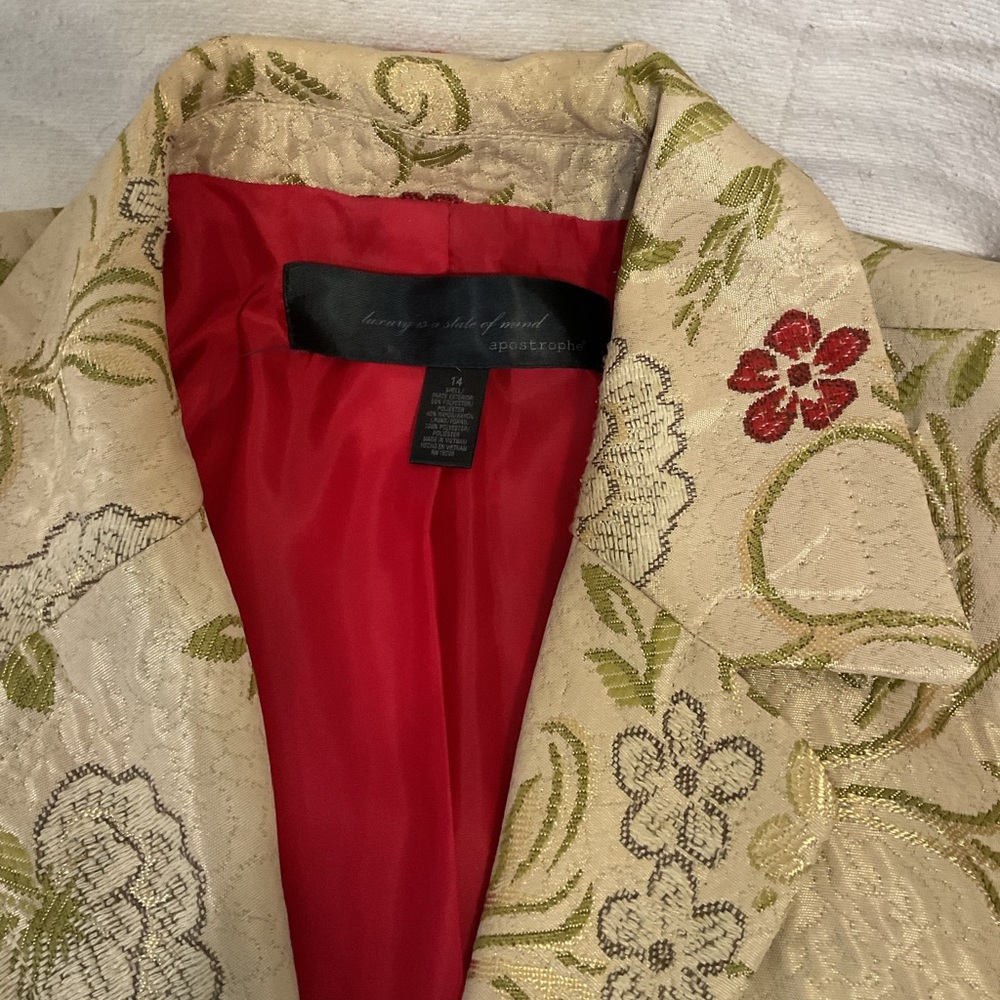 Vintage Metallic Embroidered Trench Coat - Picture 2 of 6